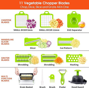 Generic Vegetable Cutter Cube Cutter Vegetable Chopper Vegetable Slicer Suitable For Grating Slices 14 In 1 Multifunctional Cutter Cucumber Slicer Fruit Cutter Potato Cutter